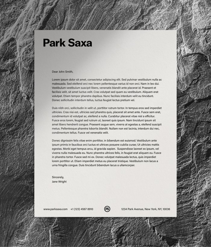 Park Saxa Letterhead design