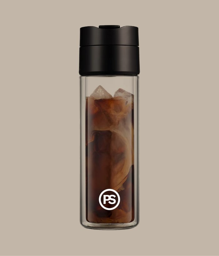 Branded bottle with shortform Park Saxa logo