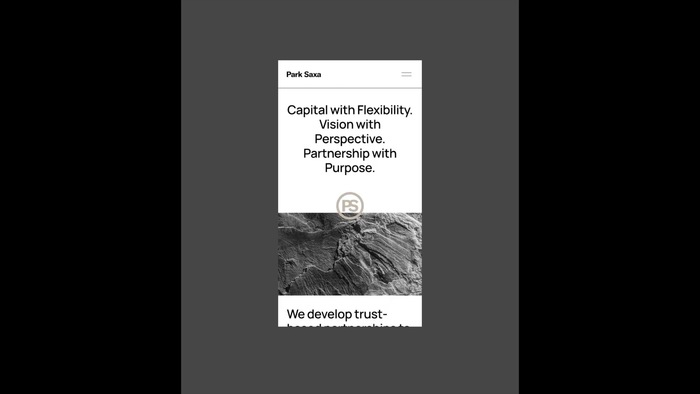 Animation of the Park Saxa website on mobile