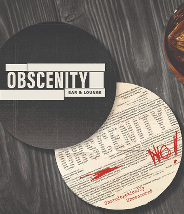 Obscenity Bar & Lounge coasters