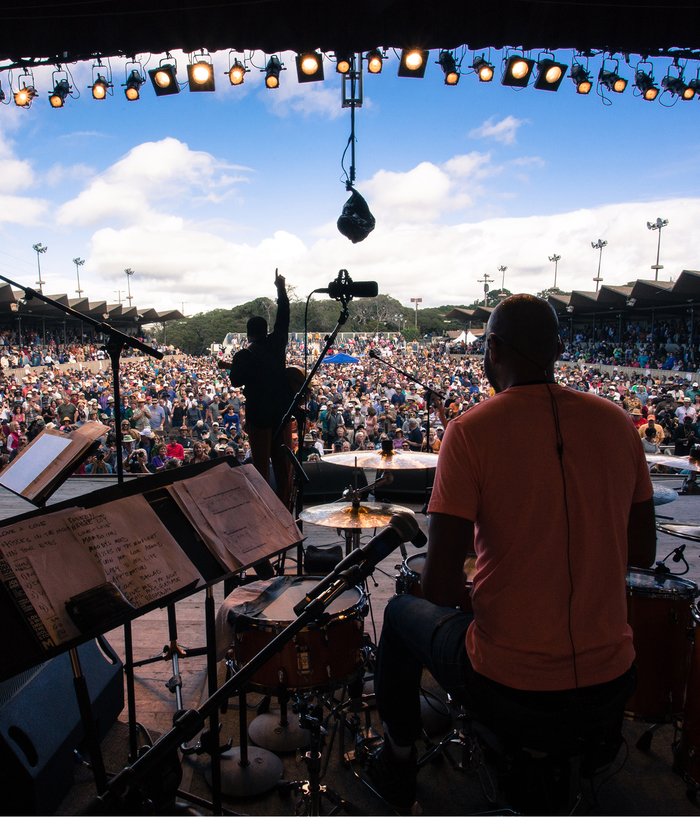 People cheering at the Monterey Jazz Festival