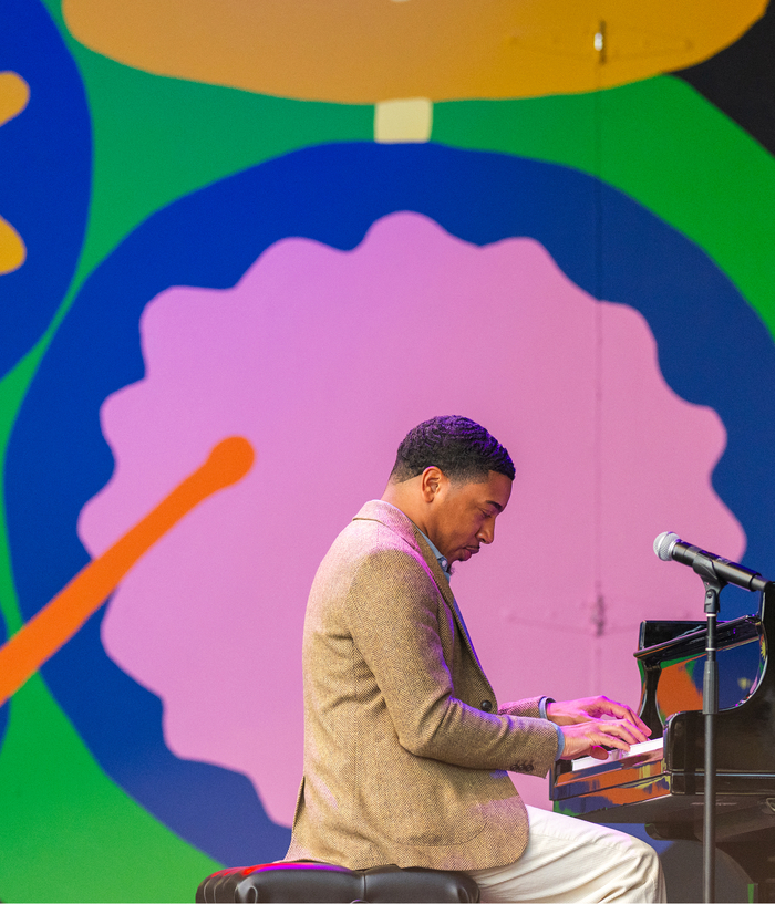 Man playing Steinway piano 