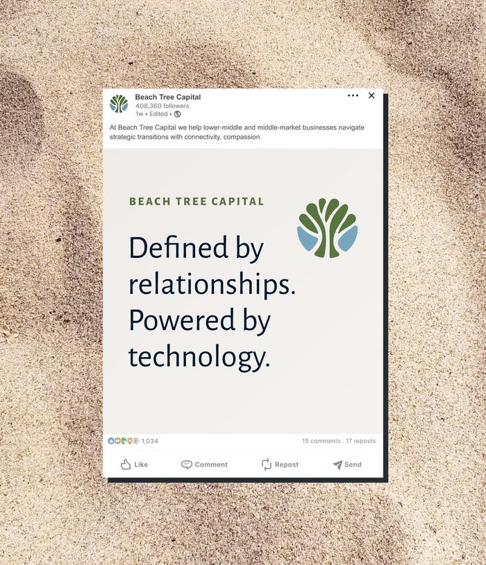 Beach Tree Capital LinkedIn post example