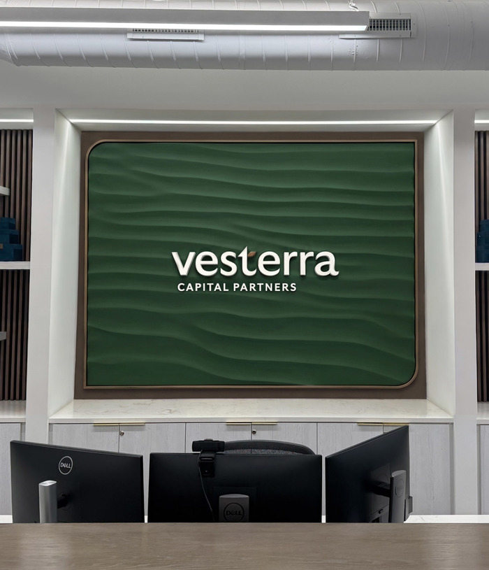 3d signage in Vesterra office